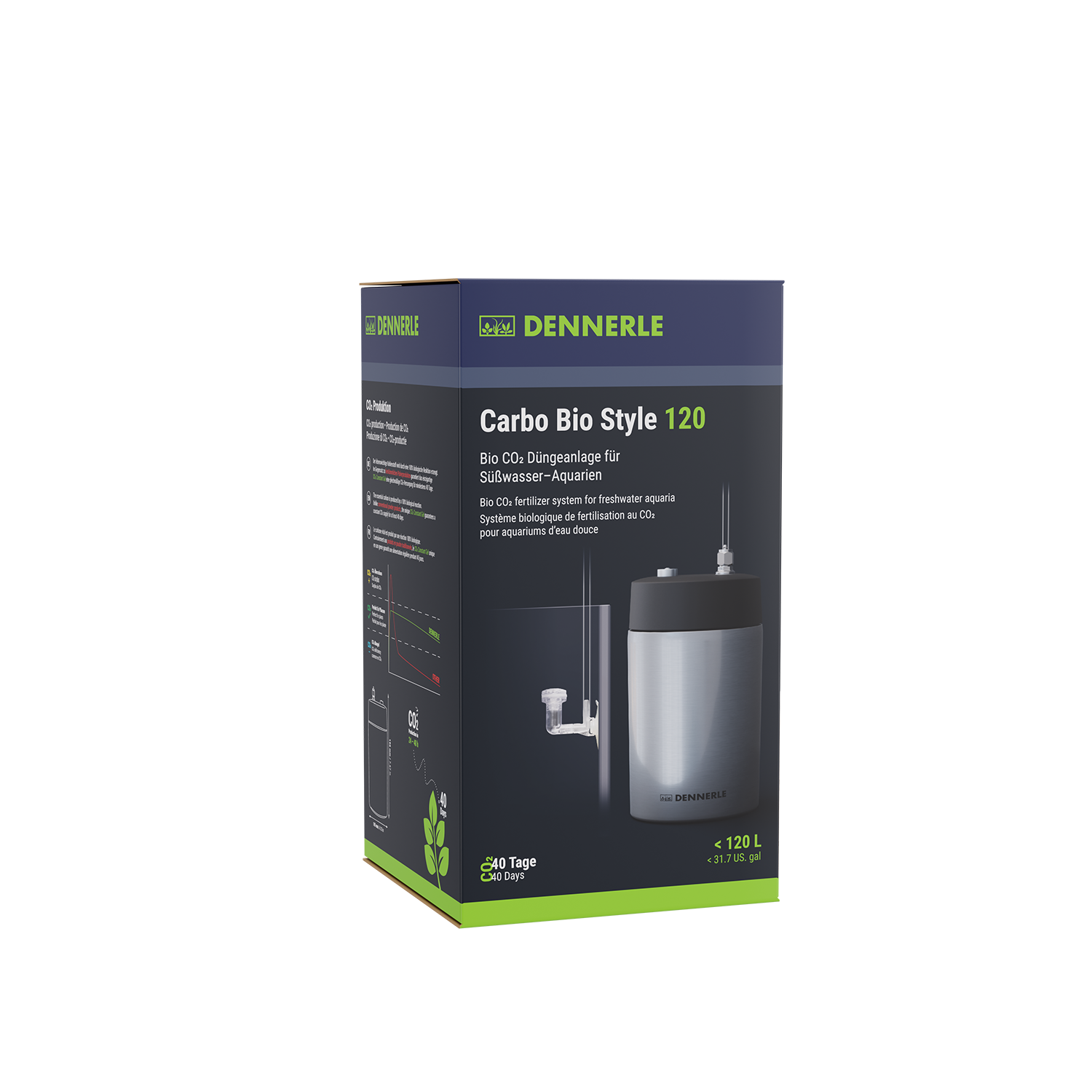 Dennerle Carbo Bio Style 120 – Bio CO2 Düngeanlage Für Süßwasser-Aquarien Bis 120 Liter