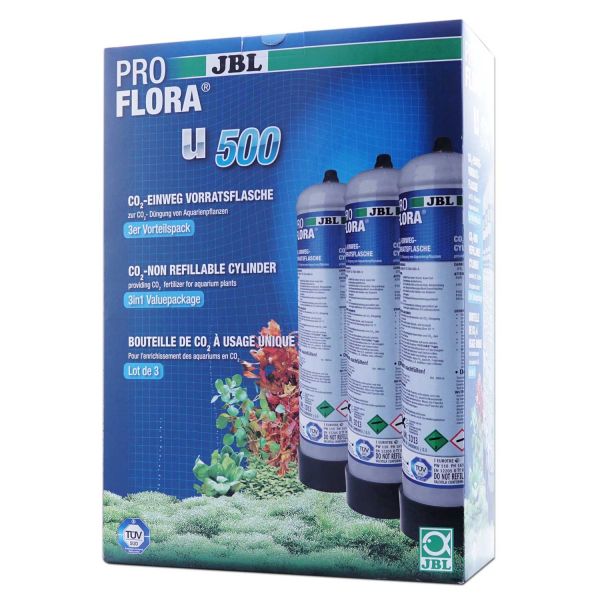 JBL ProFlora 3 x u500 - CO2-Einweg-Vorratsflasche (3er Pack)